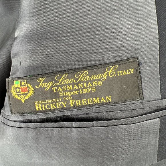 Hickey Freeman Mens Sport Coat 44 XLT Loro Piana Wool Super 120s Blue 2 Button - Picture 4 of 14